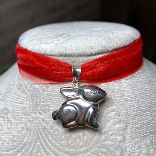 Vintage Sterling Silver (925) Year of the Rabbit Charm for Necklace
